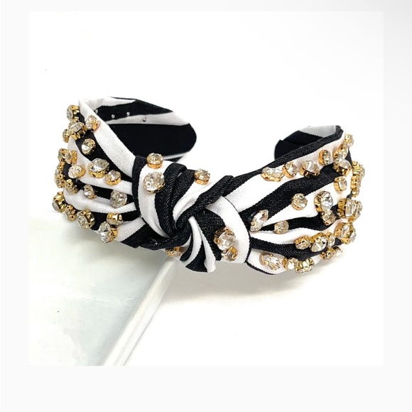 Stripe Jeweled Headband - Picture 2 of 2